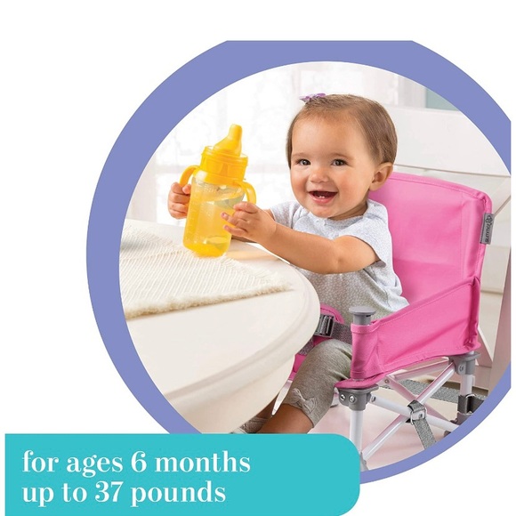 Summer Infant Pop N’ Sit Portable Booster, Pink - Picture 2 of 7